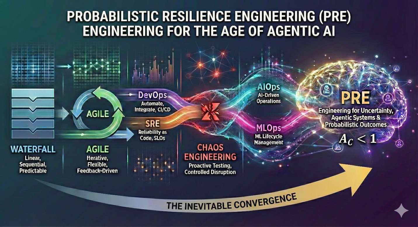 The Inevitable Convergence - From Waterfall to Agile to DevOps/SRE to Chaos Engineering to AIOps/MLOps to PRE